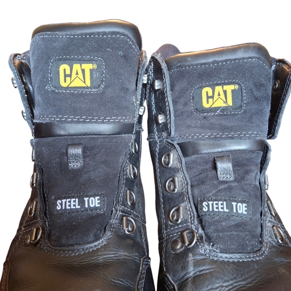 Caterpillar Outline Steel Toe P90800 Black Lace-Up Work Boots Men Size 13 Wide